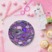Geodes-Kristallmuster - Lila und violett Pappteller (Party)