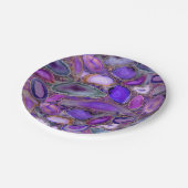 Geodes-Kristallmuster - Lila und violett Pappteller (Schrägansicht)