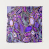 Geodes-Kristallmuster - Lila und violett Wandteppich (Vorderseite (Horizontal))