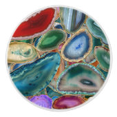 Geodes Kristallmuster - Mehrfarbig Keramikknauf (Vorderseite)