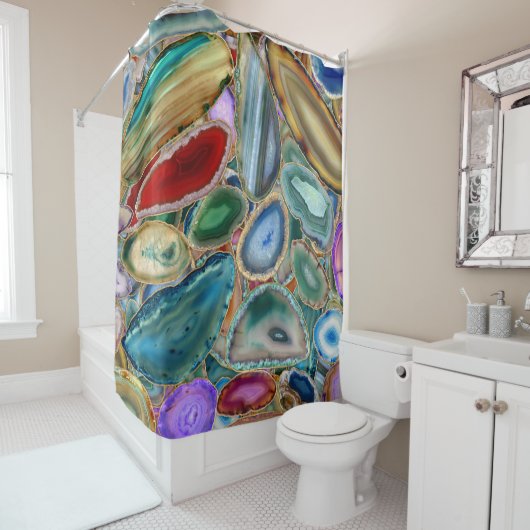 Geodes-Kristallmuster - Multicolor Duschvorhang (Beispiel)