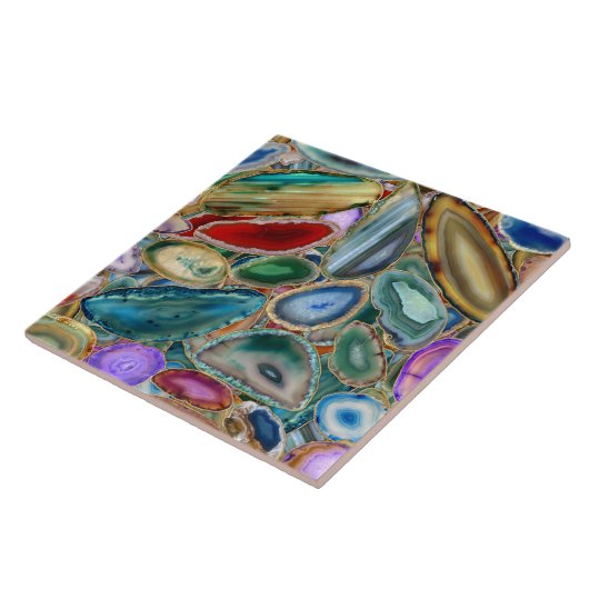 Geodes-Kristallmuster - Multicolor Fliese (Seite)