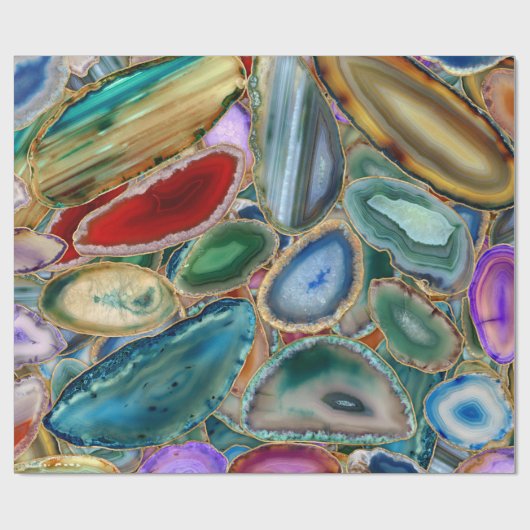 Geodes-Kristallmuster - Multicolor Geschenkpapier (Flach)