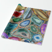 Geodes-Kristallmuster - Multicolor Geschenkpapier (Ungerollt)