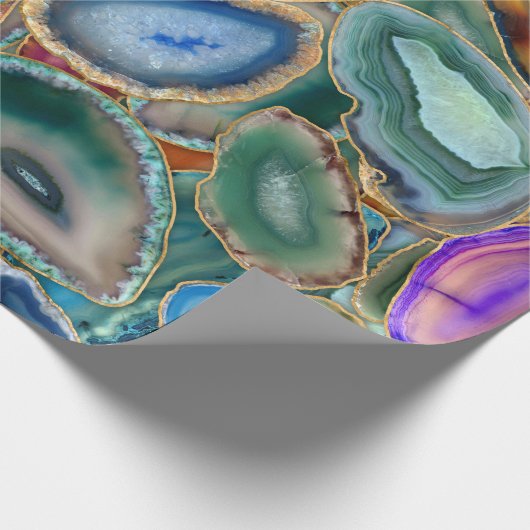 Geodes-Kristallmuster - Multicolor Geschenkpapier (Ecke)