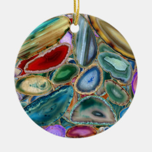 Geodes-Kristallmuster - Multicolor Keramik Ornament