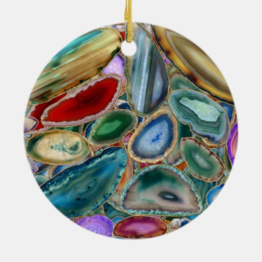 Geodes-Kristallmuster - Multicolor Keramik Ornament (Hinten)