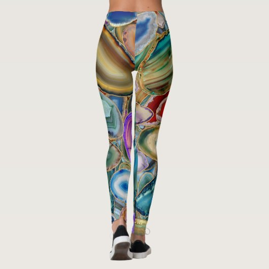 Geodes-Kristallmuster - Multicolor Leggings (Rückseite)