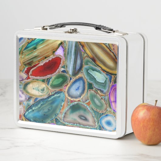 Geodes-Kristallmuster - Multicolor Metall Brotdose (Beispiel)