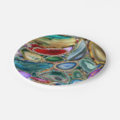 Geodes-Kristallmuster - Multicolor Pappteller (Schrägansicht)