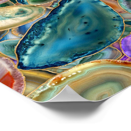 Geodes-Kristallmuster - Multicolor Poster (Ecke)