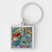 Geodes-Kristallmuster - Multicolor Schlüsselanhänger (Vorne)