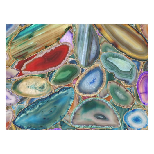 Geodes-Kristallmuster - Multicolor Tischdecke (Vorderseite (Horizontal))