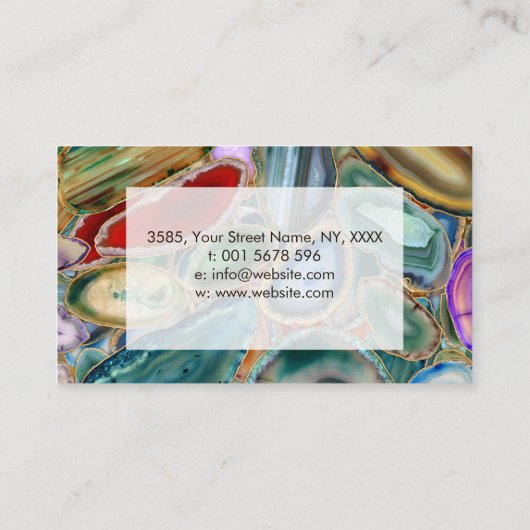 Geodes-Kristallmuster - Multicolor  Visitenkarte (Rückseite)