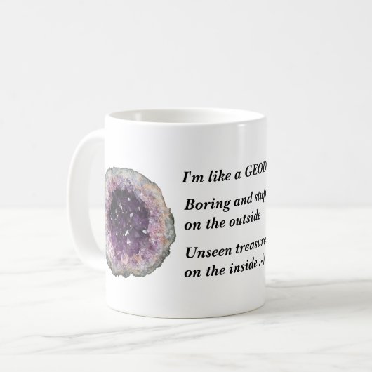 Geodes sind eine Metapher für innere Kaffeetasse (Vorderseite Links)