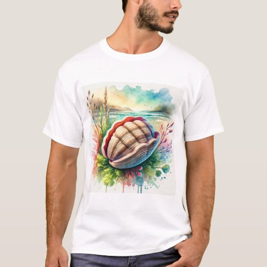 Geoduck Clam 170624AREF120 - Watercolor T-Shirt (Vorderseite)