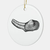 Geoduck Muschel (Schwarzweiss-Illustration) Keramikornament (Links)