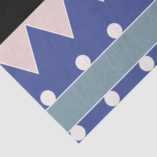 Geoemetric Blue Pink Black Aquamarin Pattern Seidenpapier (Detail)