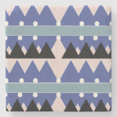 Geoemetric Blue Pink Black Aquamarin Pattern Steinuntersetzer (Vorderseite)