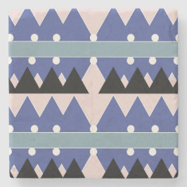 Geoemetric Blue Pink Black Aquamarin Pattern Steinuntersetzer