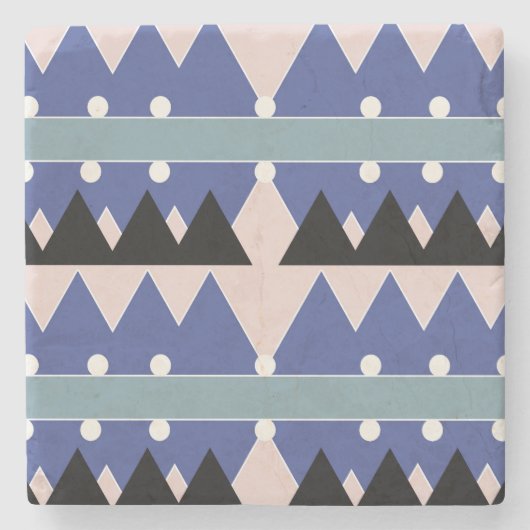 Geoemetric Blue Pink Black Aquamarin Pattern Steinuntersetzer (Vorderseite)