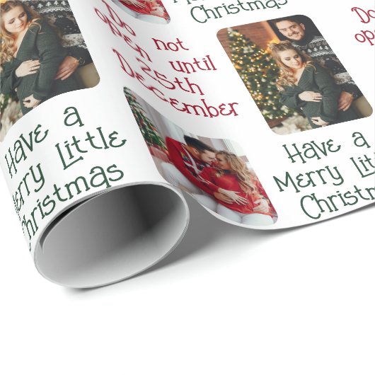 Geöffnet am 25. Dezember Merry Little Christmas Fo Geschenkpapier (Rolleneckpunkt)