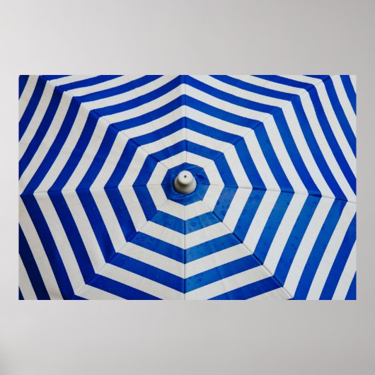 Geöffnet gestreifter Regenschirm Poster (Vorne)