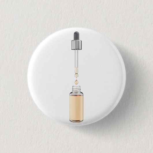 Geöffnete Glas-Tropfflasche mit Pipette Button (Vorderseite)