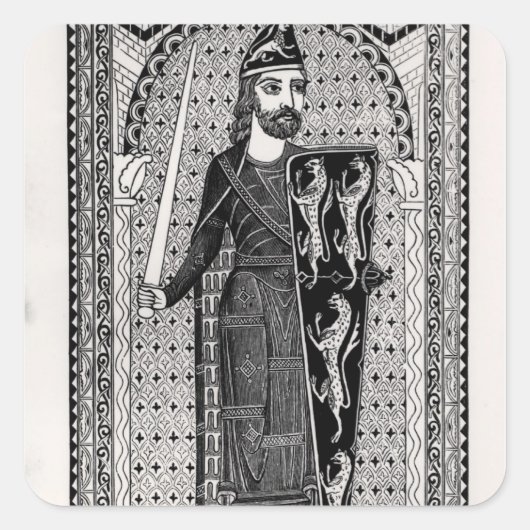 Geoffrey Plantagenet Quadratischer Aufkleber (Vorderseite)