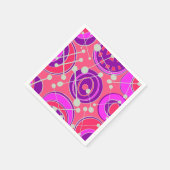 Geoform-Designs mit abstrakten, rosa und orangefar Serviette (Ecke)