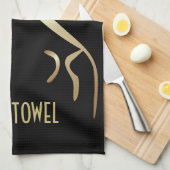 Geoglyph Bar Towel Black und Gold Uffington Horse Geschirrtuch (Viertel Falte)