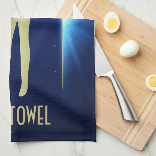 Geoglyph Bar Towel Gold Long Man Alte Außerirdisch Geschirrtuch (Viertel Falte)