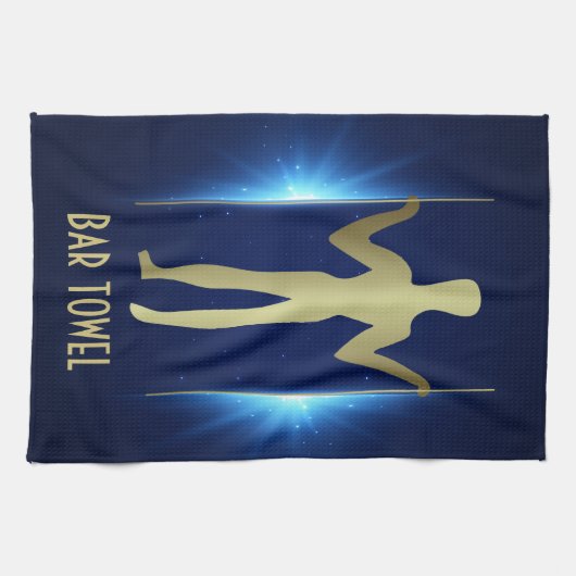 Geoglyph Bar Towel Gold Long Man Alte Außerirdisch Geschirrtuch (Horizontal)