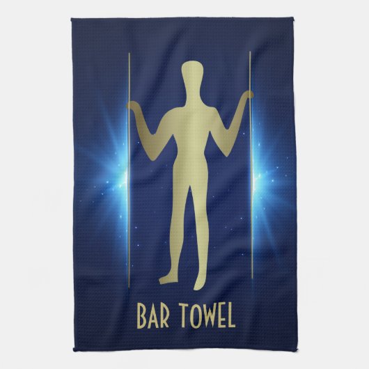 Geoglyph Bar Towel Gold Long Man Alte Außerirdisch Geschirrtuch (Vertikal)