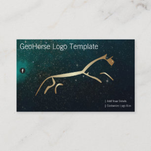Geoglyph Horse Logo - Gold Huffington Visitenkarte