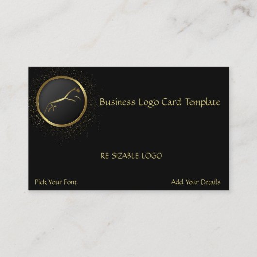 Geoglyphen Gold Horse Logo Business Card Visitenkarte (Vorderseite)