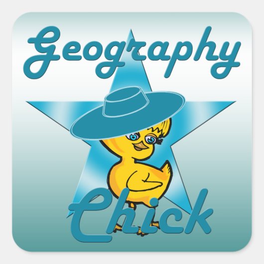 Geografie Chick #7 Quadratischer Aufkleber (Vorderseite)