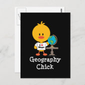 Geografie Chick Postcard Postkarte (Vorne/Hinten)