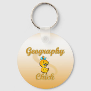 Geografie Chick Schlüsselanhänger
