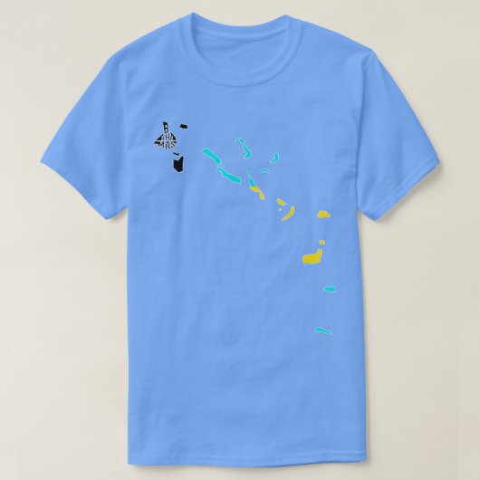 Geografie der Flagge Bahamas T-Shirt (Design vorne)