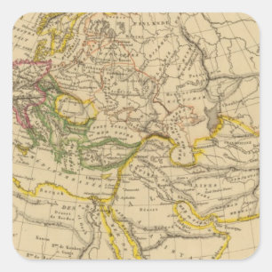 Geografie der Mittelalter Quadratischer Aufkleber