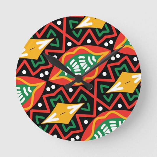 Geografie der schwarzen Geschichte Runde Wanduhr (Vorderseite)