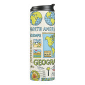 Geografie. Handgezeichnet. Vintage Darstellung. Thermosbecher (Nach links gedreht)