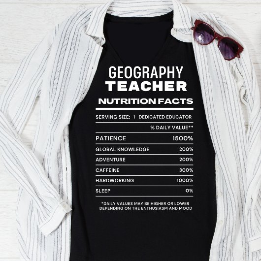 Geografie Lehrer Ernährung Fakten Witziger T - Shi T-Shirt
