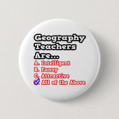Geografie-Lehrer Quiz...Joke Button (Vorderseite)