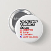 Geografie-Lehrer Quiz...Joke Button (Vorne & Hinten)