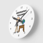 Geografie-Lehrer Runde Wanduhr (Winkel)