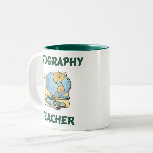 Geografie-Lehrer-Tasse Zweifarbige Tasse (Vorderseite Links)