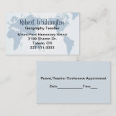 Geografie-Lehrer-Visitenkarte Terminkarte (Vorne/Hinten)