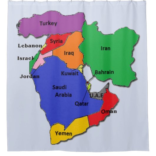 GEOGRAFIE REFRESHER auf dem Throne (MITTEN OSTEN) Duschvorhang (Vorderseite)